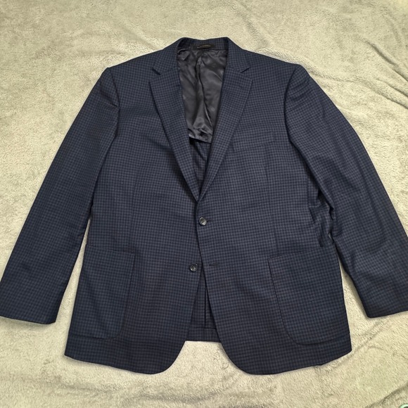 Jos. A. Bank Wool and Silk Blazer Sport Coat Size 48R Blue Light Weight - Picture 1 of 14